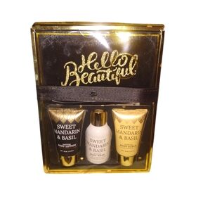 NEW Travel Gift Set Body Scrub Body Lotion Body Wash Makeup Bag